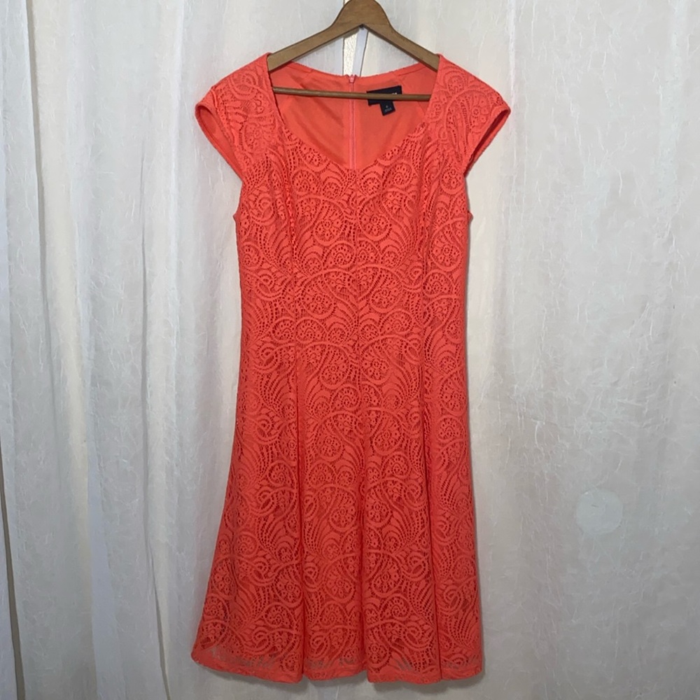 Liz Claiborne summer dress orange crotchet dress size 6